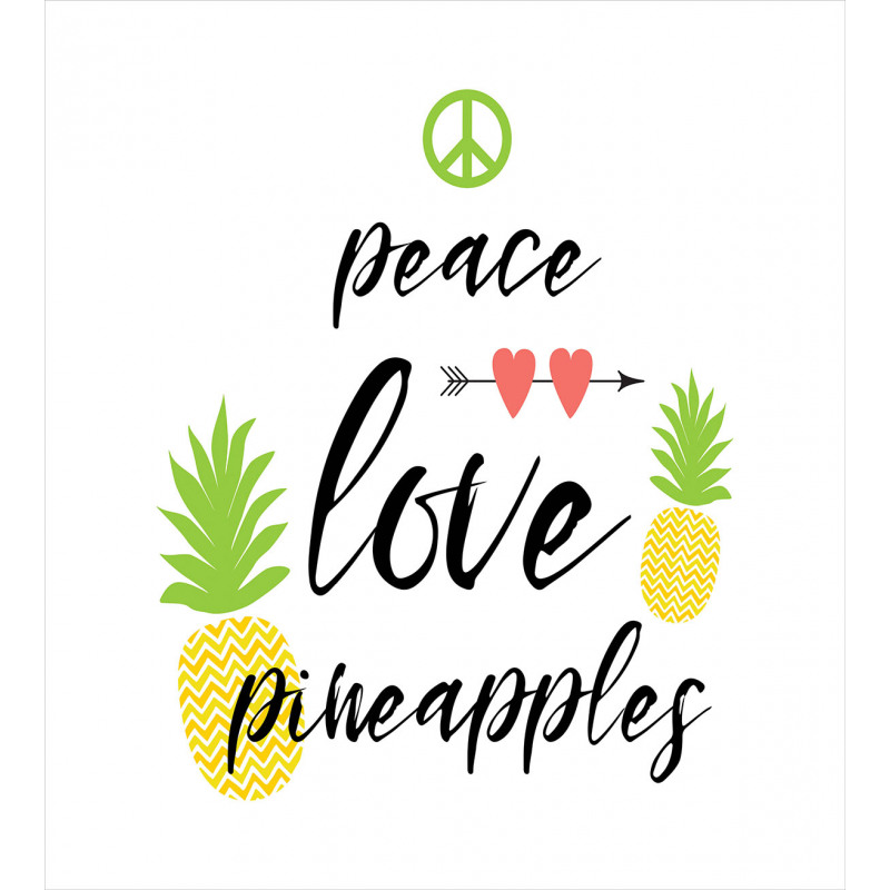 Peace Love Pineapples Duvet Cover Set