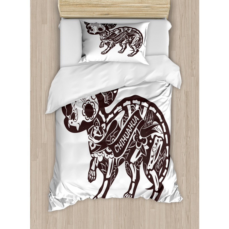 Floral Skeleton Duvet Cover Set