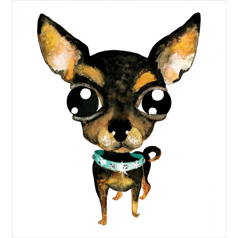 Gem Collar Big Eyed Dog Duvet Cover Set