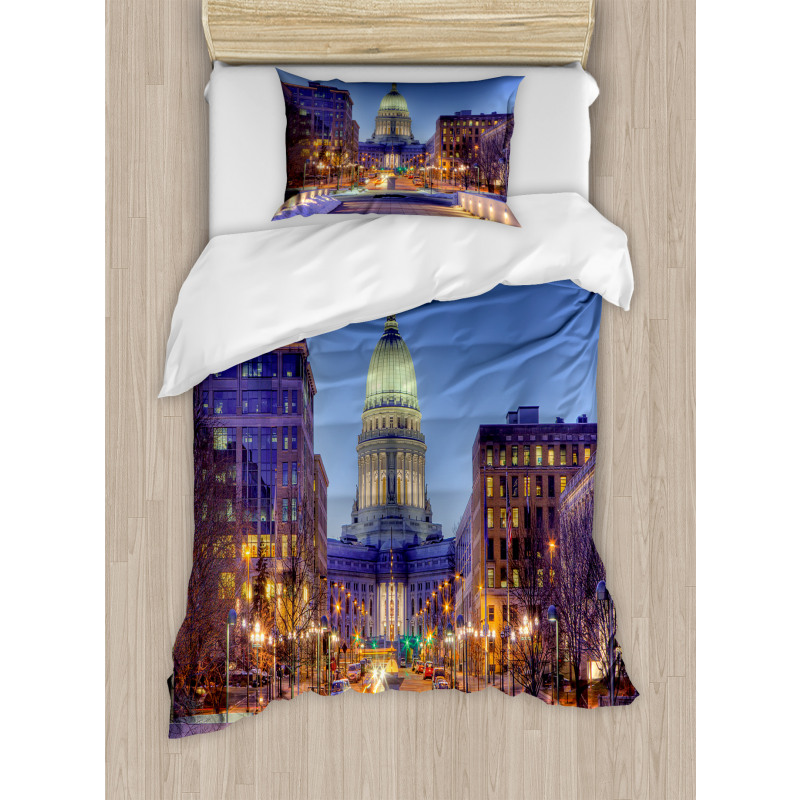 Landmark Building Winter Duvet Cover Set