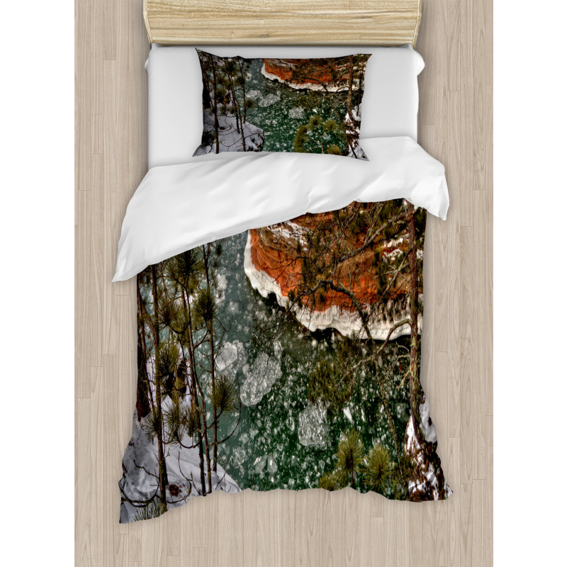 Lake Superior Winter Side Duvet Cover Set