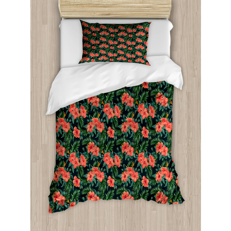 Exotic Hibiscus Luau Party Duvet Cover Set