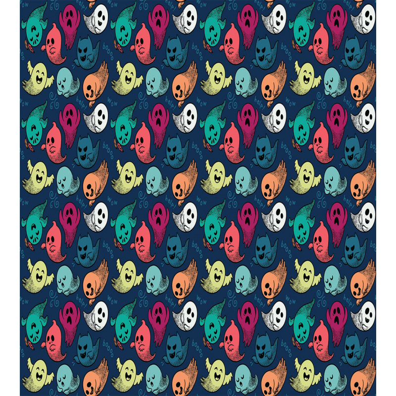 Colorful Spooky Ghosts Duvet Cover Set