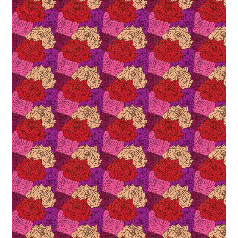 Dotted Colorful Floral Image Duvet Cover Set
