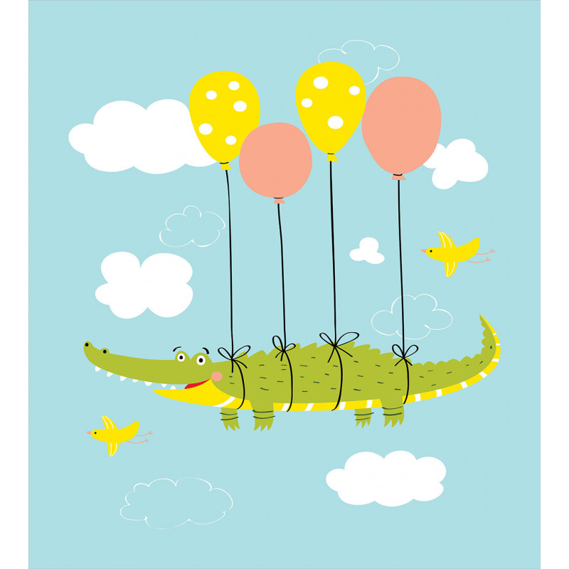 Flying Crocodile with Balloon Duvet Cover Set