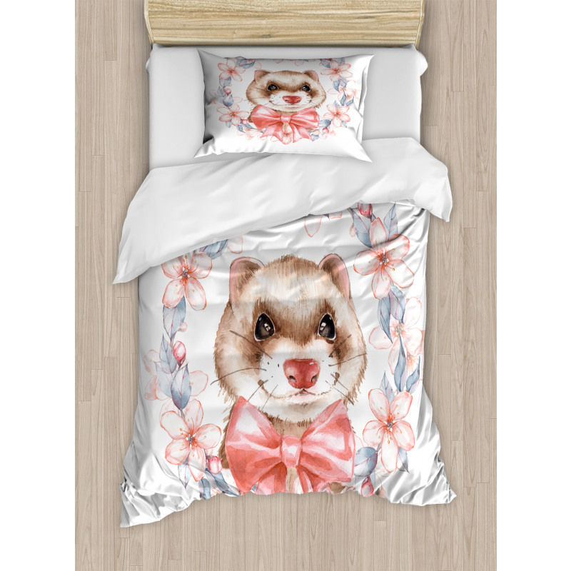 Portrait with Ribbon Wreath Duvet Cover Set