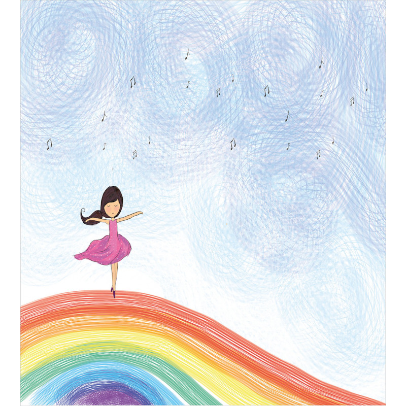 Girl Dances on Rainbow Duvet Cover Set