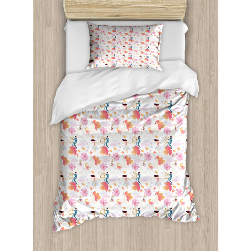 Unicorn Leaves Fairies Duvet Cover Set