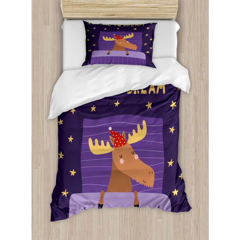 Typography with Moose Duvet Cover Set