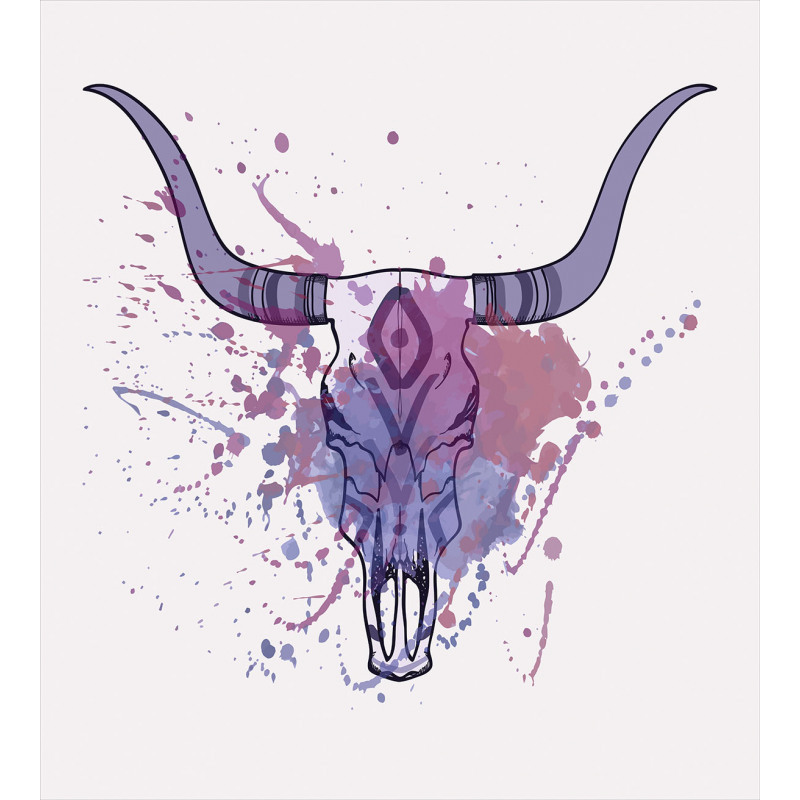 Bull Skull with Splashes Duvet Cover Set