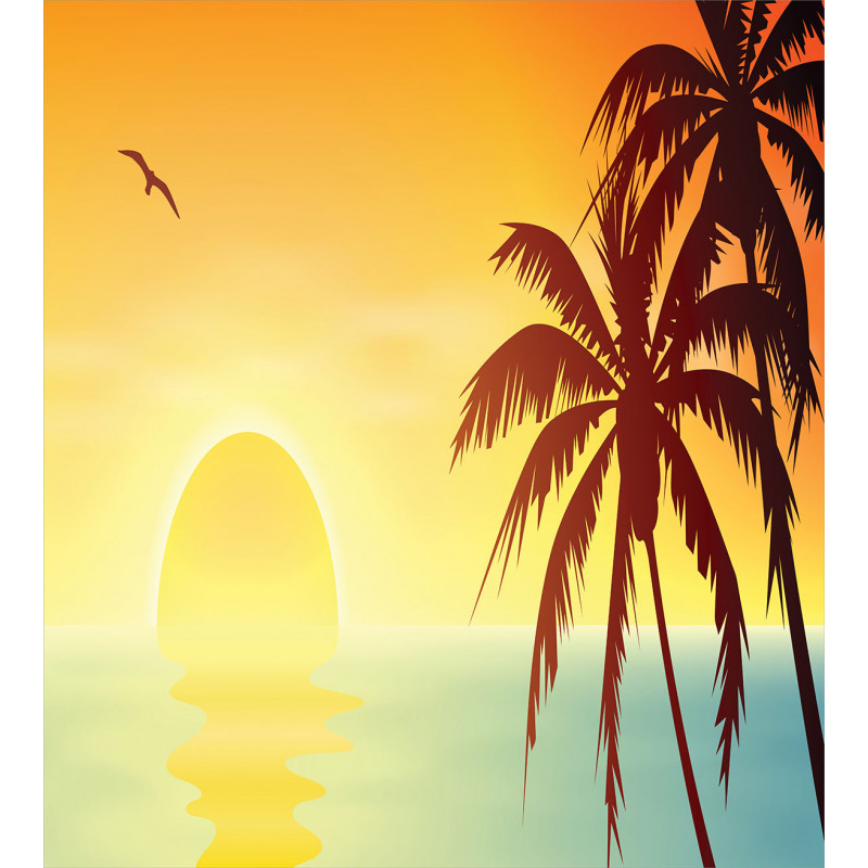 Tropical Sunset with Ombre Sky Duvet Cover Set