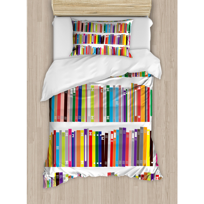 Colorful Doodle of Books Duvet Cover Set