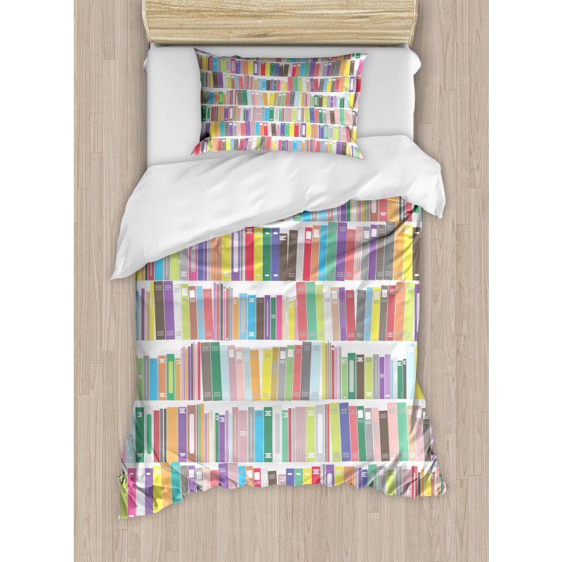 Colorful Cartoon Library Duvet Cover Set