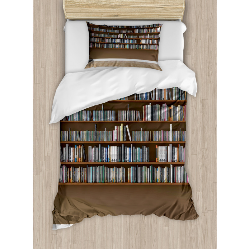 Interior Bookshelves Wall Duvet Cover Set