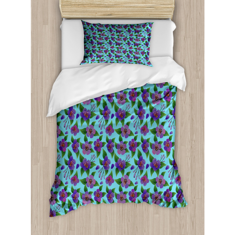 Colorful Flora Design Duvet Cover Set