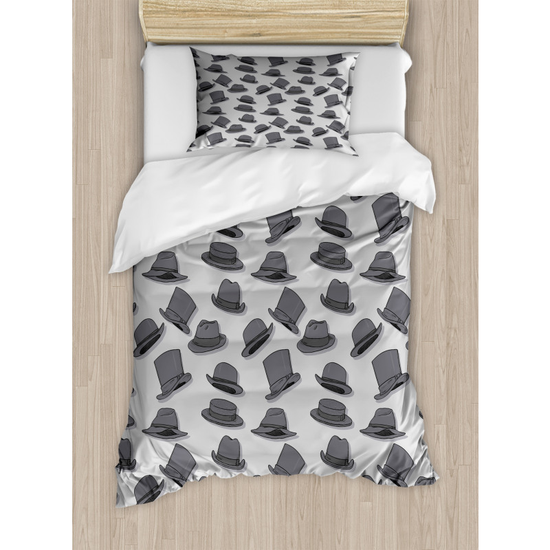 Doodle Drawn Hats Duvet Cover Set