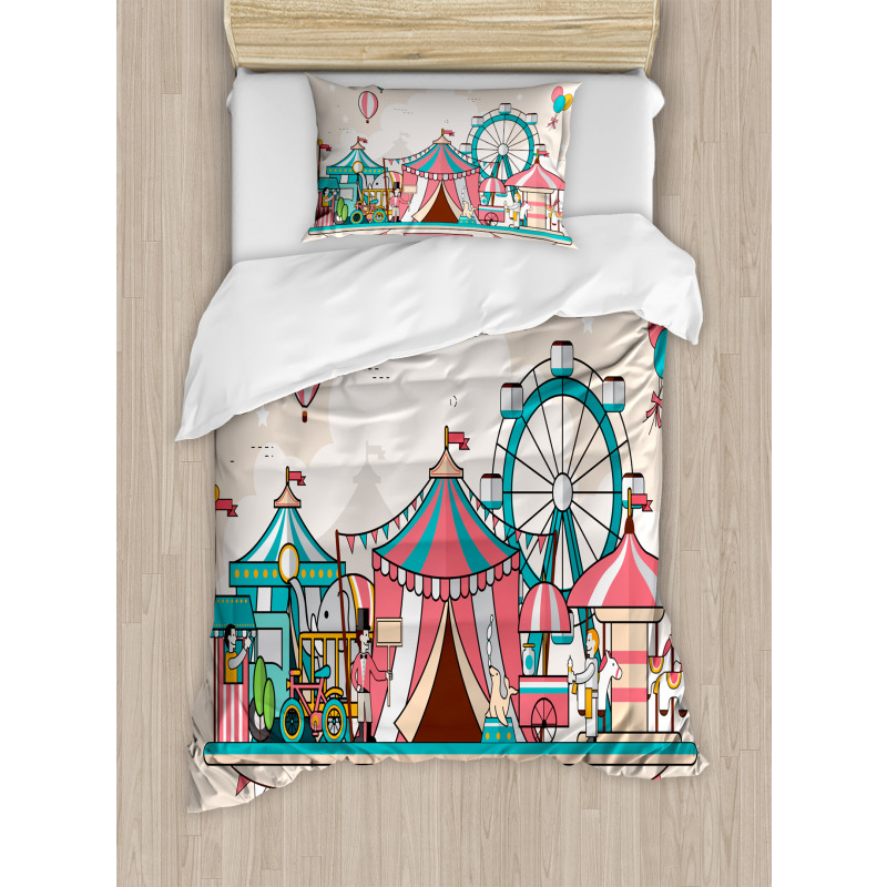 Circus Flat Balloons Duvet Cover Set