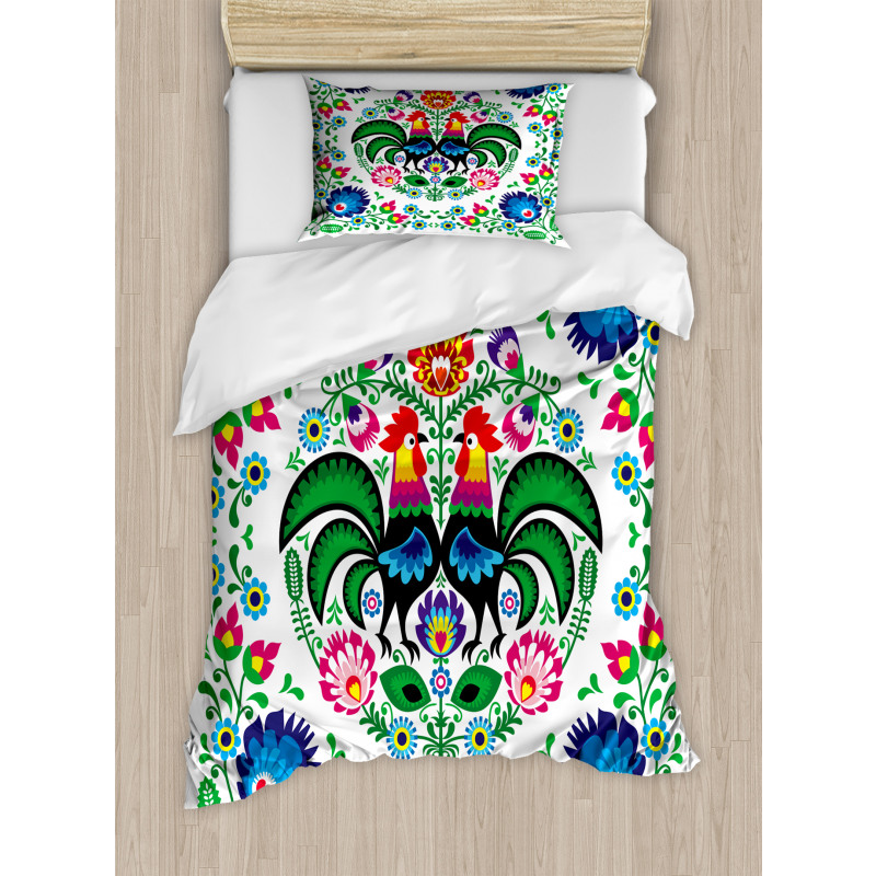 Traditional Polish Rooster Duvet Cover Set