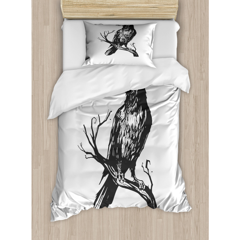 Bird on Bare Branch Art Duvet Cover Set