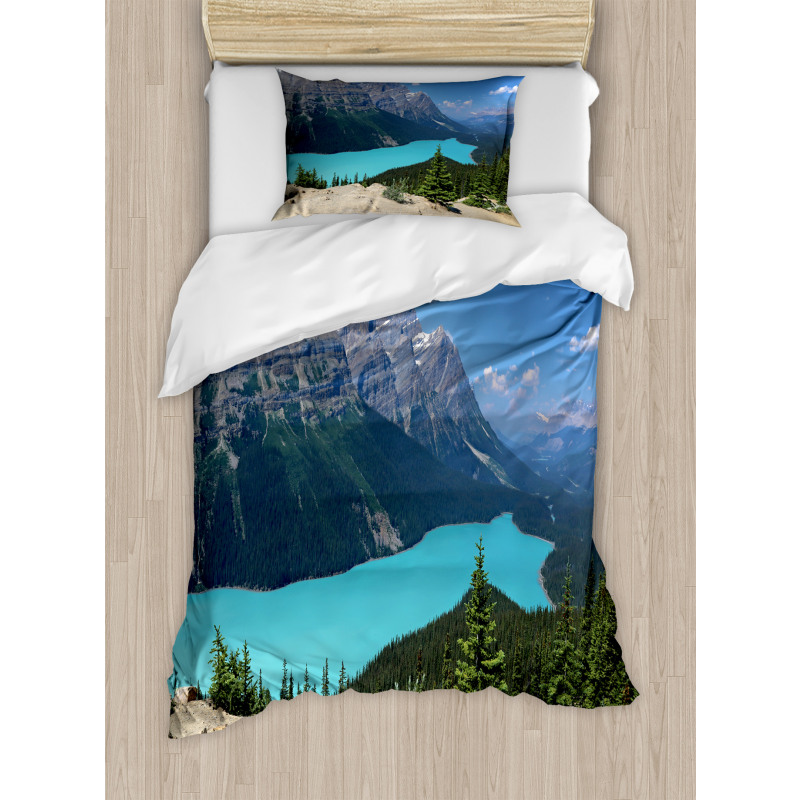 Aerial Vista Peyto Lake Duvet Cover Set