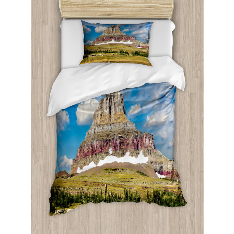 Rugged Peak and Cloudy Sky Duvet Cover Set