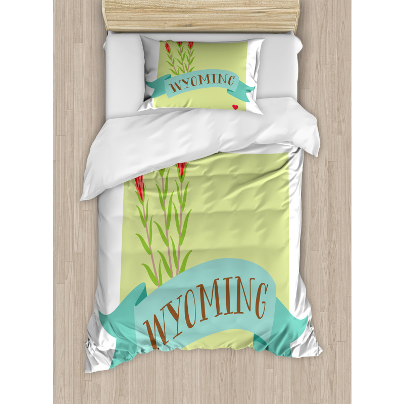 State Flower and Name Duvet Cover Set