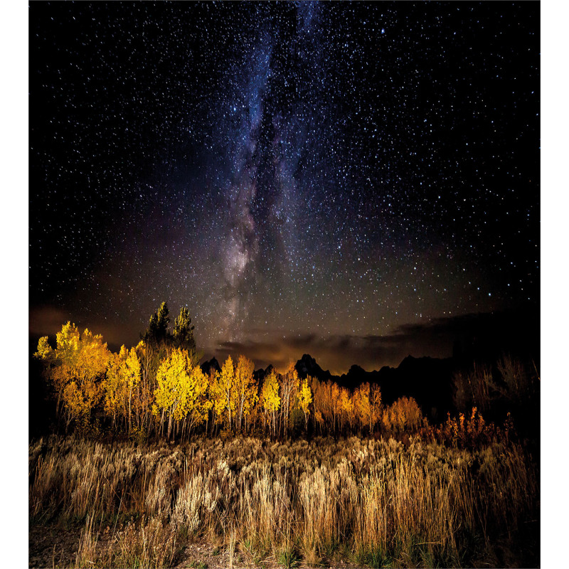 Milky Way Aspens and Tetons Duvet Cover Set