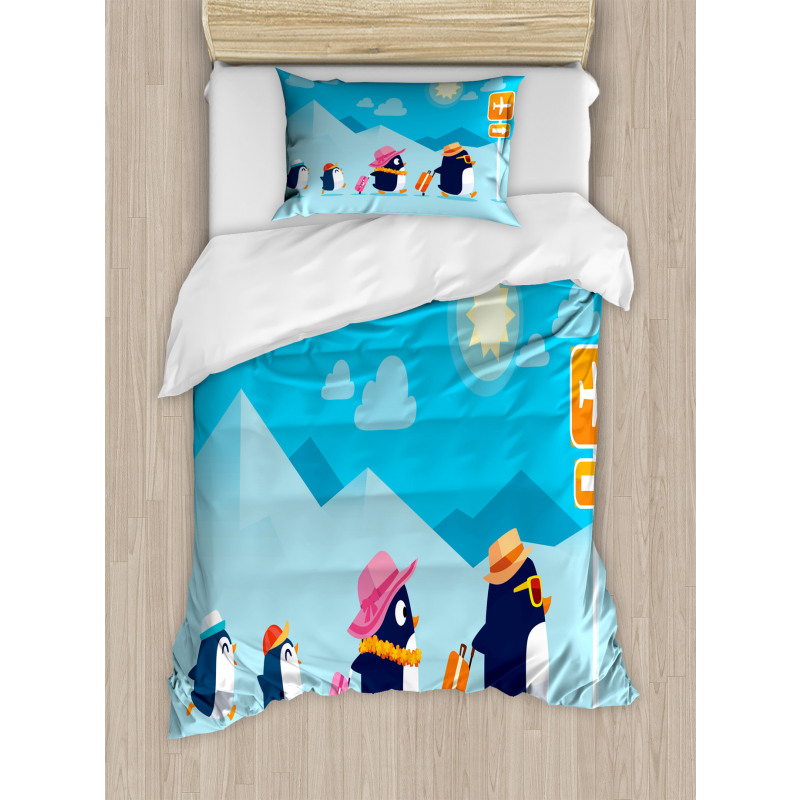 Funny Penguin Family Trip Duvet Cover Set