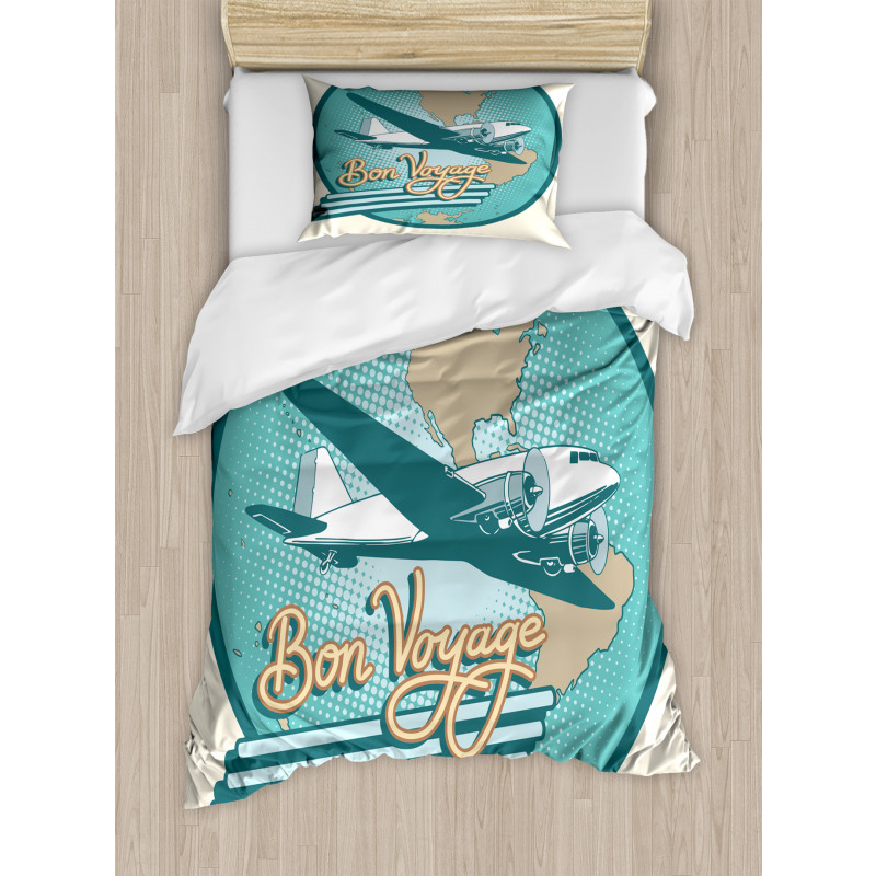 Bon Voyage and Retro Plane Duvet Cover Set