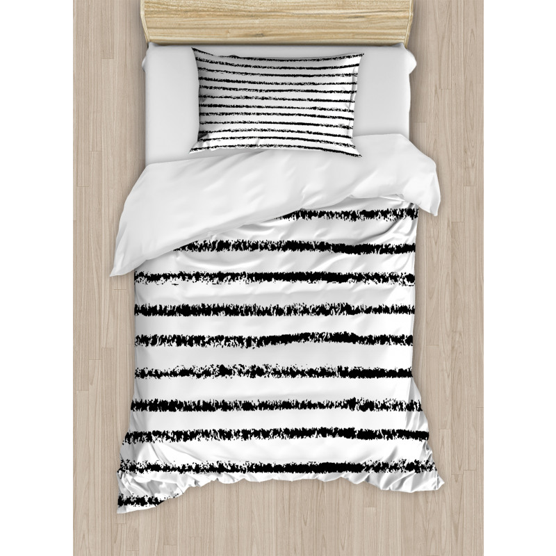 Grungy Brushstroke Lines Duvet Cover Set