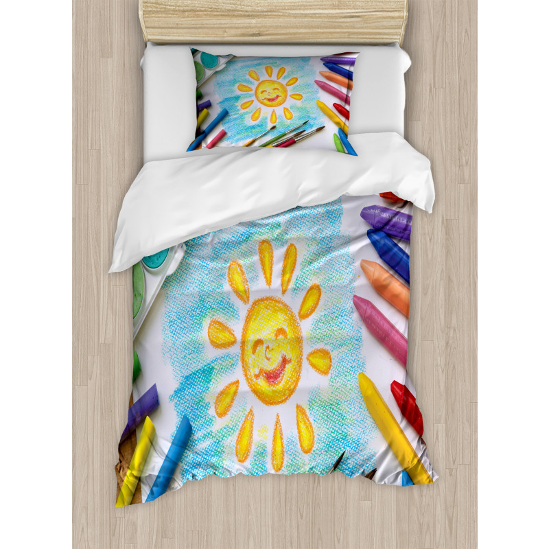 Child's Happy Sun Painting Duvet Cover Set