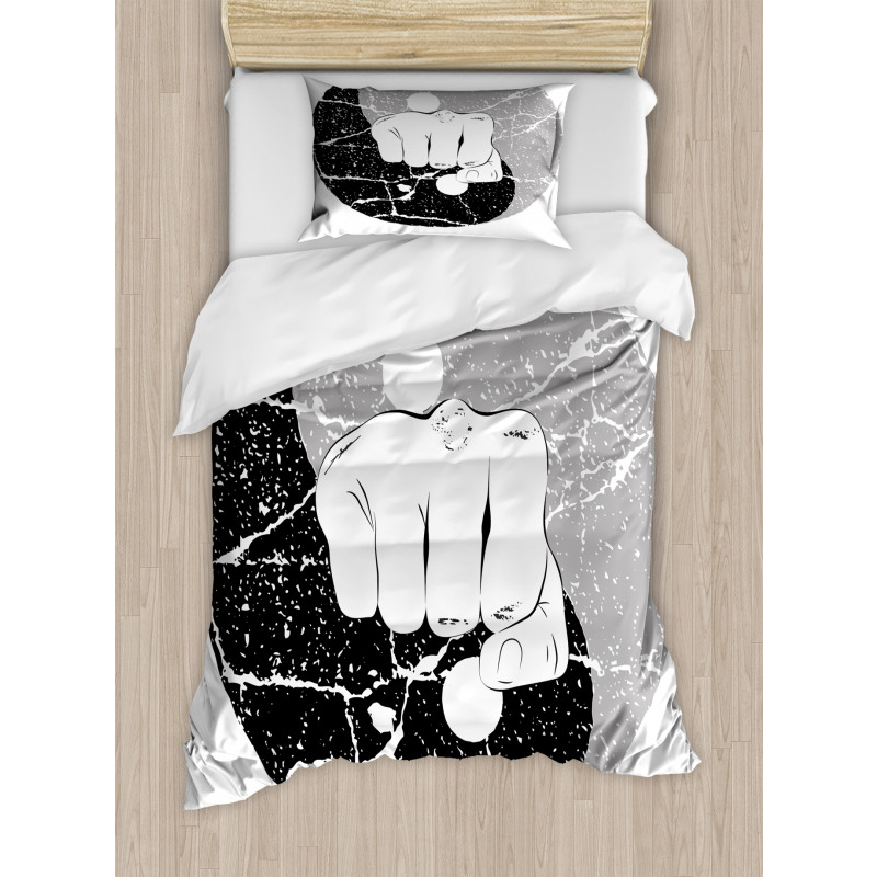 Fist in Yin Yang Duvet Cover Set