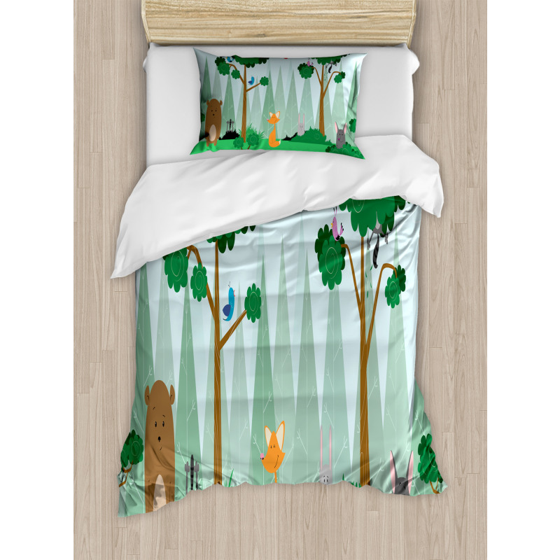 Woods Cartoon Duvet Cover Set