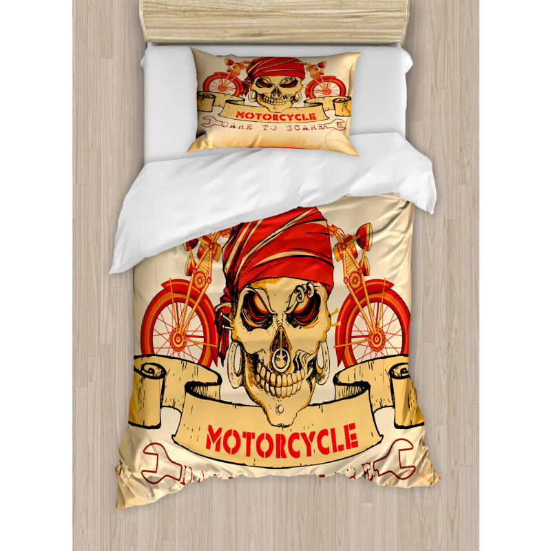 Spooky Racer Motorcycle Duvet Cover Set