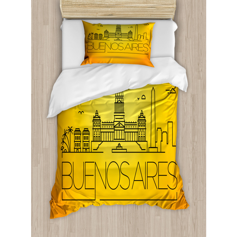 Buenos Aires Line Art Duvet Cover Set