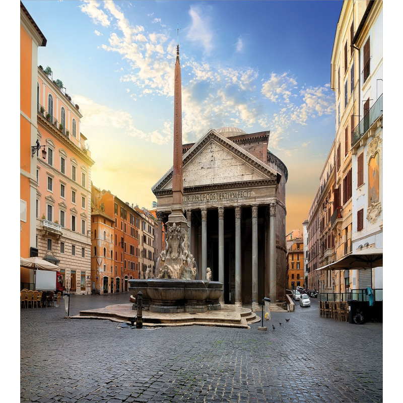 Pantheon Fountain in Rome Duvet Cover Set