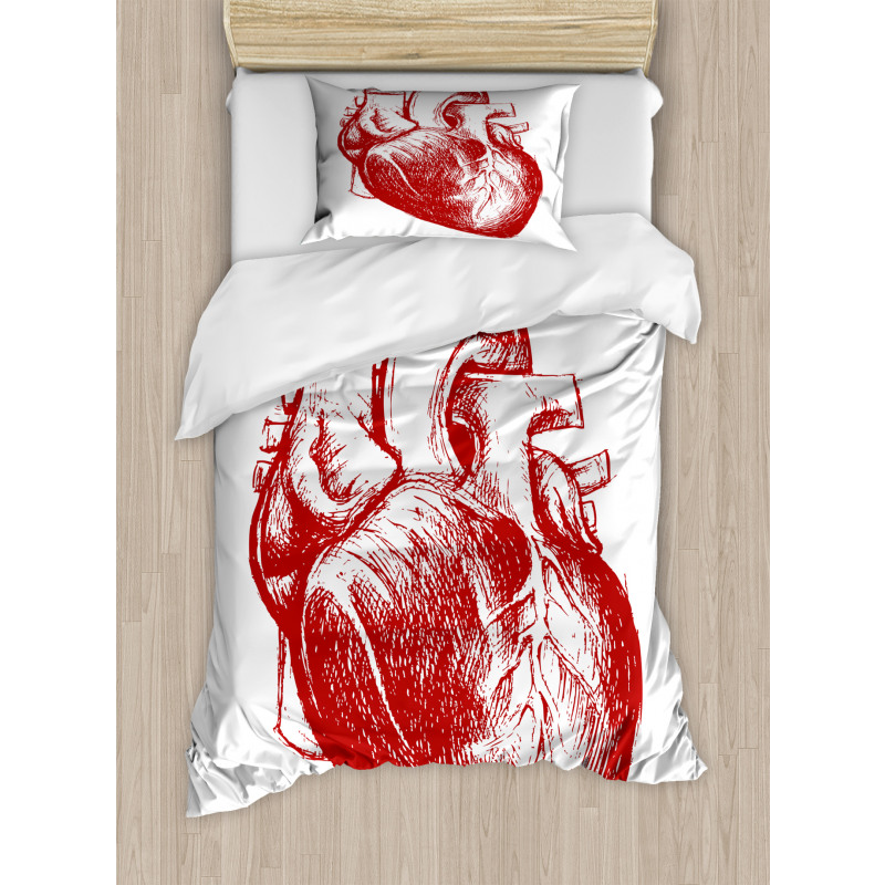 Sketch of Cardio Organ Duvet Cover Set