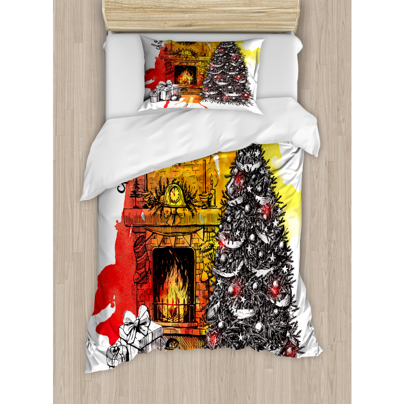 Christmas Sketch Duvet Cover Set