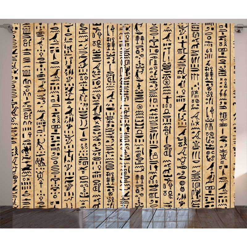 Antik Perde Mısır Hiyeroglif Yazısı Papirüs El Yazması