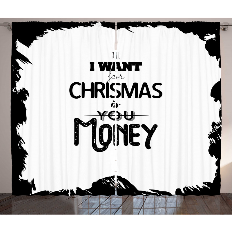 Humorous Words with Christmas Curtain
