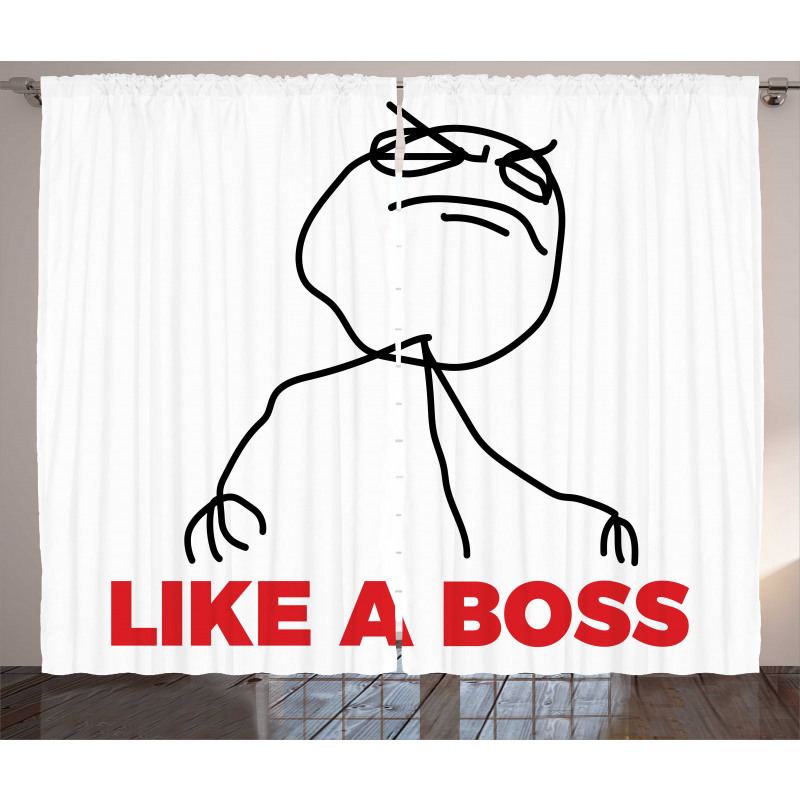 Cool Stickman and Like a Boss Curtain