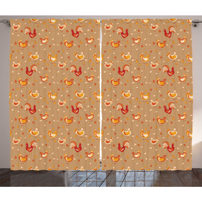 Farm Family Animals Curtain