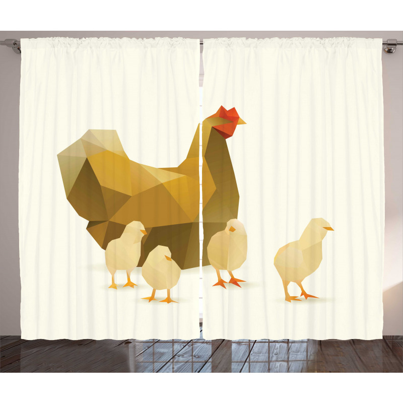 Polygonal Animal Art Curtain