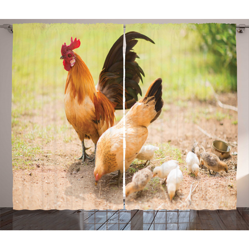 Chicken Family Photo Curtain