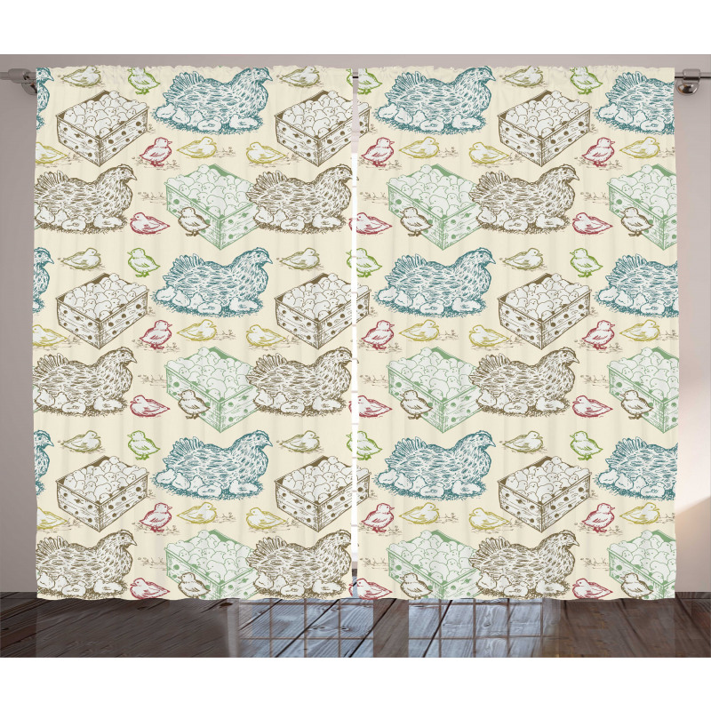 Animal Mother Babies Curtain