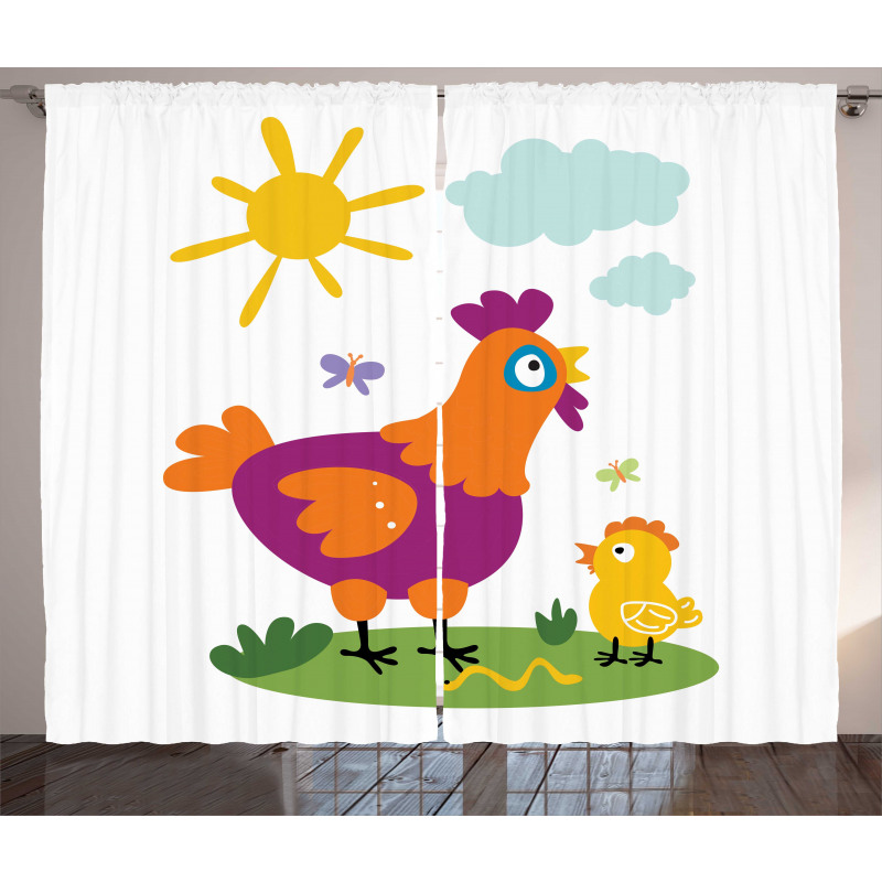 Chicken Baby Cartoon Curtain