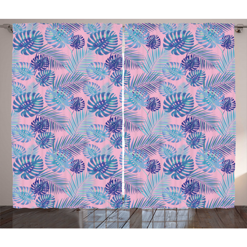 Hawaiian Party Botanical Art Curtain