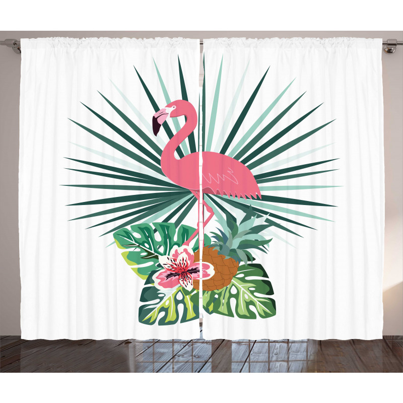 Pineapple Flamingo Botany Curtain