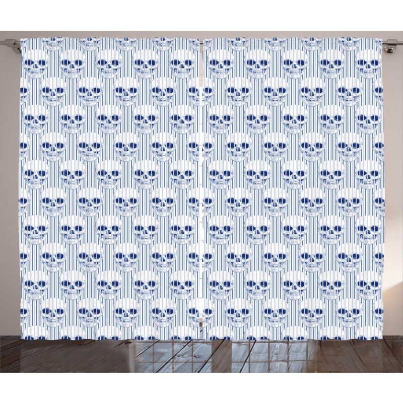 Blue Skulls Optical Curtain