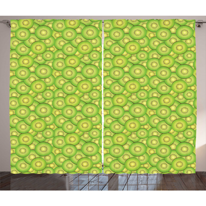 Exotic Fruit Slices Pattern Curtain